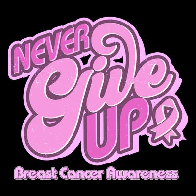 Retro Never Give Up Breast Cancer Awareness T-Shirt