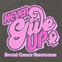 Retro Never Give Up Breast Cancer Awareness Cotton Canvas Backpack