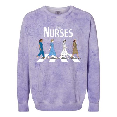 Retro Nurse Gifts Nurse Week Funny Nurse Colorblast Crewneck Sweatshirt