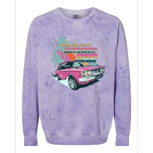 Retro Nothing Good Starts In A Getaway Car Colorblast Crewneck Sweatshirt