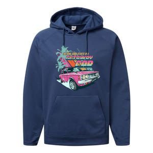 Retro Nothing Good Starts In A Getaway Car Performance Fleece Hoodie