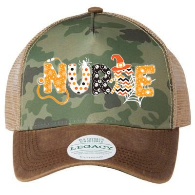 Retro Nurse Graphic For Fall Autumn Nurse Halloween Legacy Tie Dye Trucker Hat