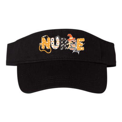 Retro Nurse Graphic For Fall Autumn Nurse Halloween Valucap Bio-Washed Visor