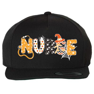 Retro Nurse Graphic For Fall Autumn Nurse Halloween Wool Snapback Cap