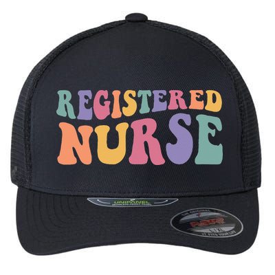 RN Nurse Groovy Registered Nurse Nursing School Women Flexfit Unipanel Trucker Cap