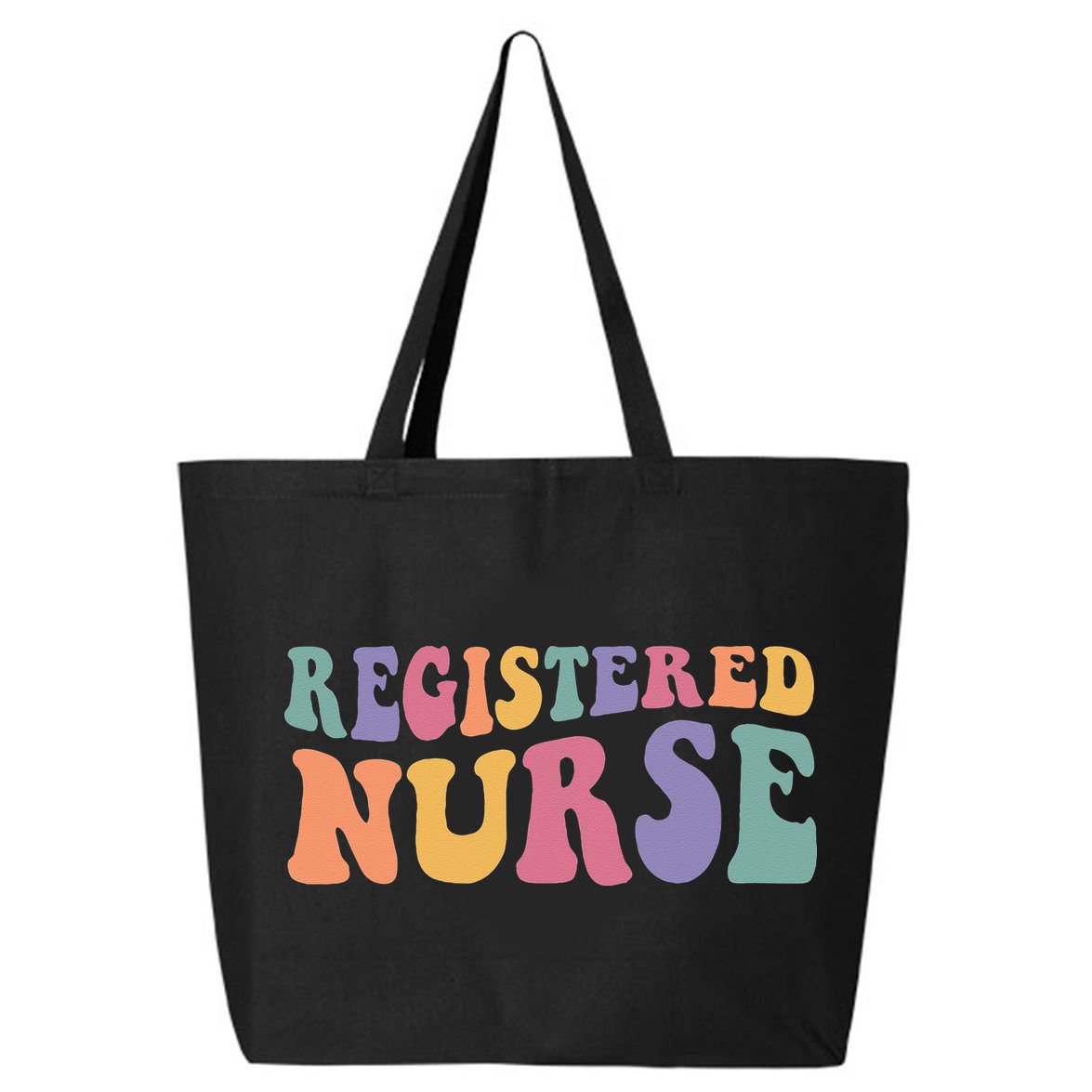 RN Nurse Groovy Registered Nurse Nursing School Women 25L Jumbo Tote