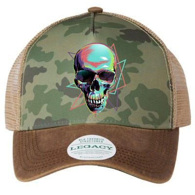 Retro Neon Graffiti Paint Skull Legacy Tie Dye Trucker Hat