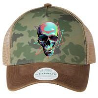 Retro Neon Graffiti Paint Skull Legacy Tie Dye Trucker Hat