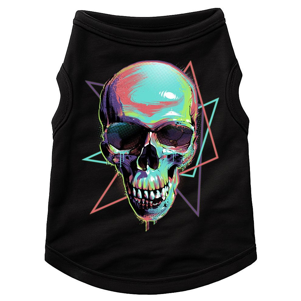 Retro Neon Graffiti Paint Skull Doggie Tank