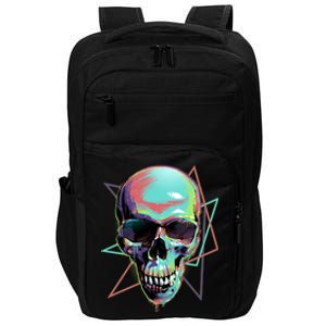 Retro Neon Graffiti Paint Skull Impact Tech Backpack