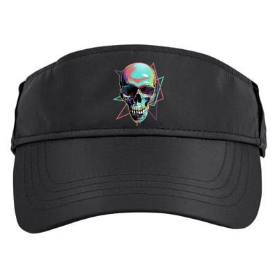 Retro Neon Graffiti Paint Skull Adult Drive Performance Visor
