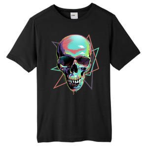 Retro Neon Graffiti Paint Skull Tall Fusion ChromaSoft Performance T-Shirt