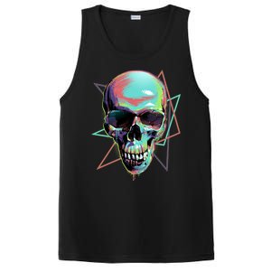 Retro Neon Graffiti Paint Skull PosiCharge Competitor Tank