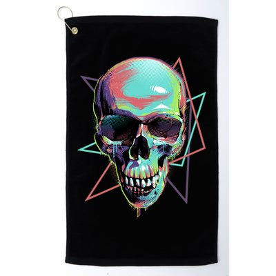 Retro Neon Graffiti Paint Skull Golf Towel