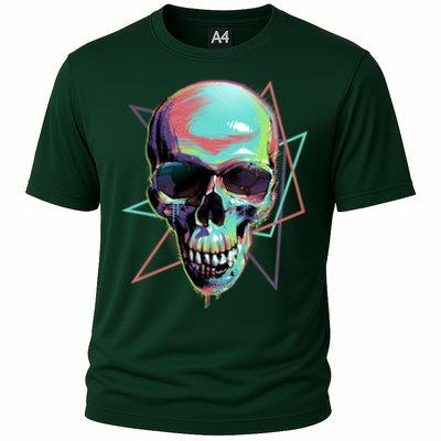 Retro Neon Graffiti Paint Skull Performance Shirt