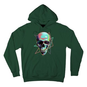 Retro Neon Graffiti Paint Skull Hoodie