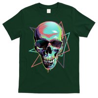 Retro Neon Graffiti Paint Skull T-Shirt
