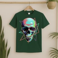 Retro Neon Graffiti Paint Skull T-Shirt