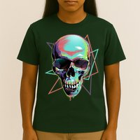 Retro Neon Graffiti Paint Skull T-Shirt