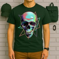 Retro Neon Graffiti Paint Skull T-Shirt