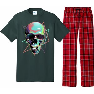 Retro Neon Graffiti Paint Skull Pajama Set