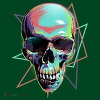 Retro Neon Graffiti Paint Skull Magnet
