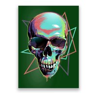 Retro Neon Graffiti Paint Skull Poster