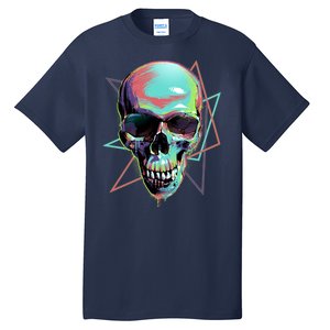 Retro Neon Graffiti Paint Skull Tall T-Shirt