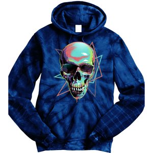 Retro Neon Graffiti Paint Skull Tie Dye Hoodie