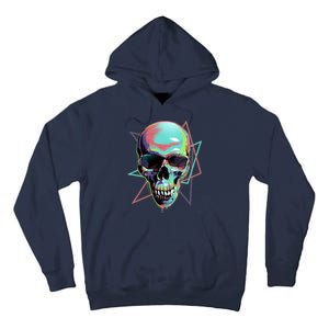 Retro Neon Graffiti Paint Skull Tall Hoodie