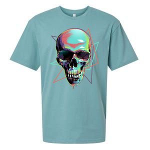 Retro Neon Graffiti Paint Skull Sueded Cloud Jersey T-Shirt