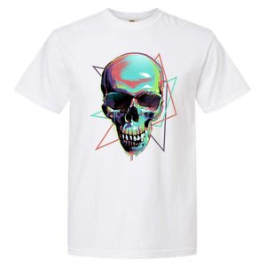 Retro Neon Graffiti Paint Skull Garment-Dyed Heavyweight T-Shirt