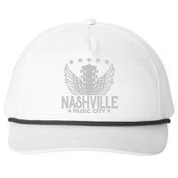 Retro Nashville Guitar Wings Vintage Country Music Concert Snapback Five-Panel Rope Hat