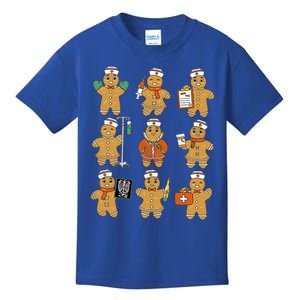 Retro Nurse Gingerbreads Christmas Hospital Party Winter Gift Kids T-Shirt