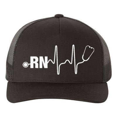 RN Nurse Heartbeat Registered Nurse Yupoong Adult 5-Panel Trucker Hat