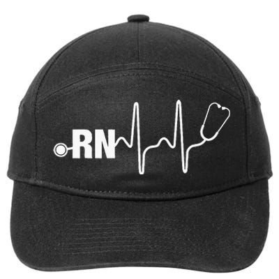 RN Nurse Heartbeat Registered Nurse 7-Panel Snapback Hat