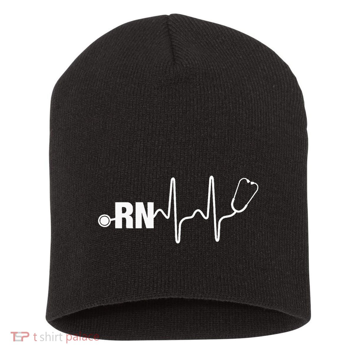 RN Nurse Heartbeat Registered Nurse Short Acrylic Beanie