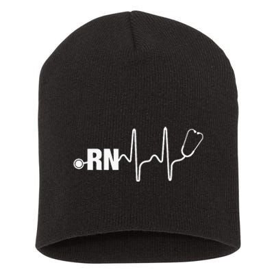 RN Nurse Heartbeat Registered Nurse Short Acrylic Beanie