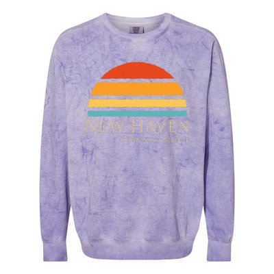 Retro New Haven Connecticut Colorblast Crewneck Sweatshirt