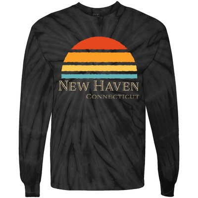 Retro New Haven Connecticut Tie-Dye Long Sleeve Shirt