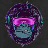 Retro Neon Hipster Gorilla Ape Adult Drive Performance Visor