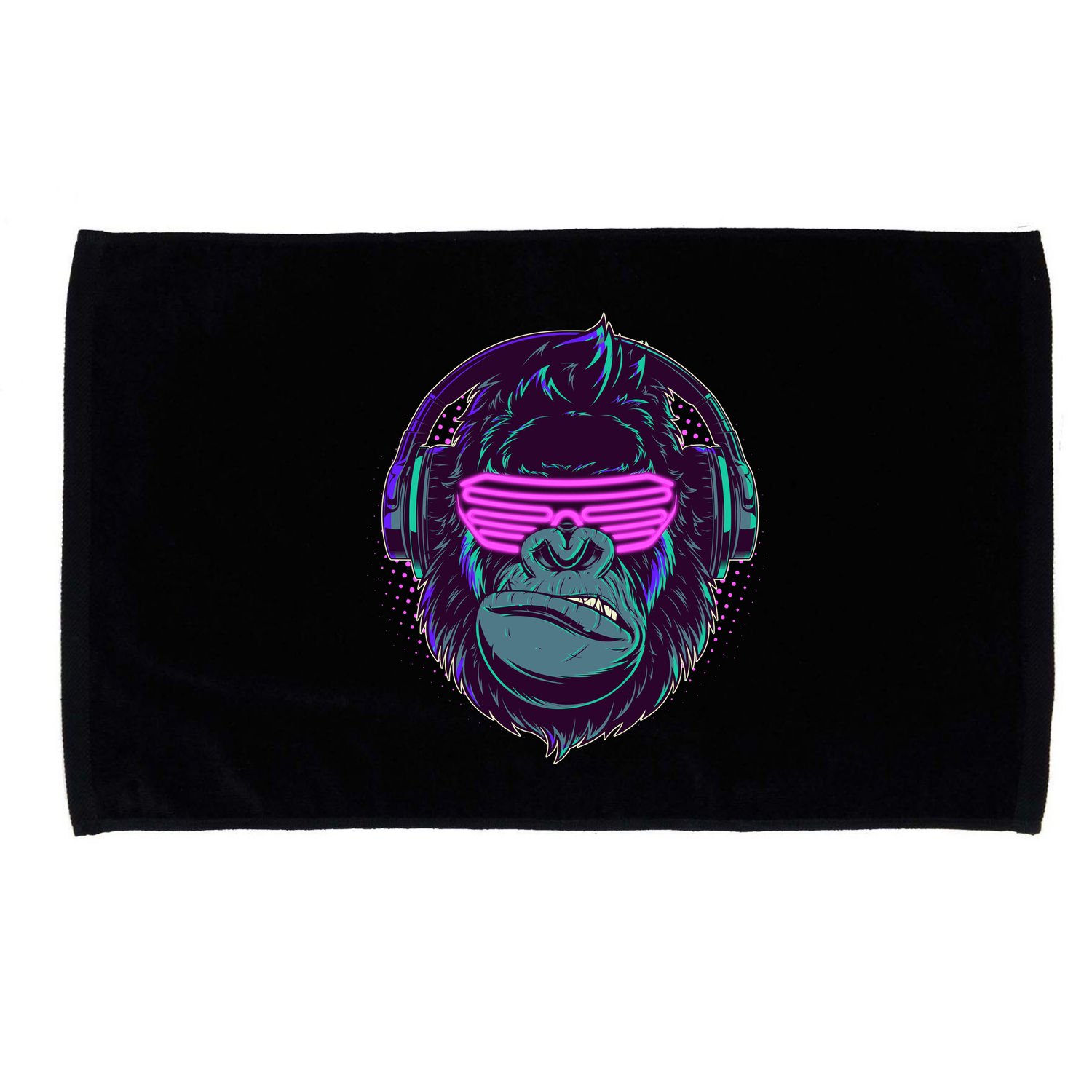 Retro Neon Hipster Gorilla Ape Microfiber Hand Towel