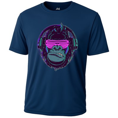 Retro Neon Hipster Gorilla Ape Performance Shirt