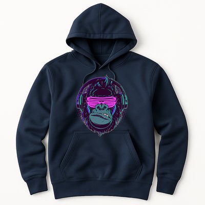 Retro Neon Hipster Gorilla Ape Hoodie