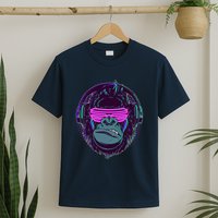 Retro Neon Hipster Gorilla Ape T-Shirt