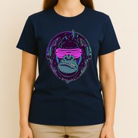 Retro Neon Hipster Gorilla Ape T-Shirt