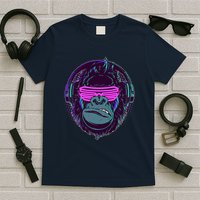 Retro Neon Hipster Gorilla Ape T-Shirt