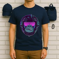 Retro Neon Hipster Gorilla Ape T-Shirt