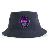 Retro Neon Hipster Gorilla Ape Sustainable Bucket Hat