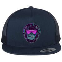 Retro Neon Hipster Gorilla Ape Flatbill Hat